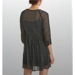 Frank & Oak Dress Womens Size XL Chiffon Sheer Long Sleeve Lined Mini Floral